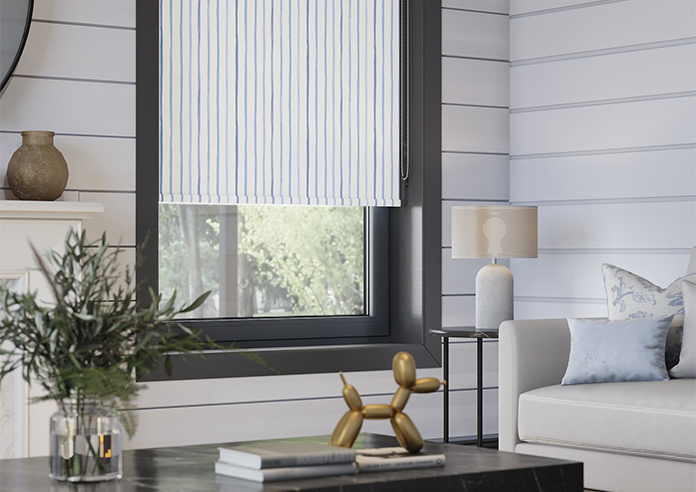 Laura Ashley Painterly Stripe, Blue - Roller Blind - Image 5